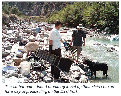 San Gabriel River Gold Panning Map Prospecting The East Fork San Gabriel Canyon, Southern California | Icmjs  Prospecting And Mining Journal